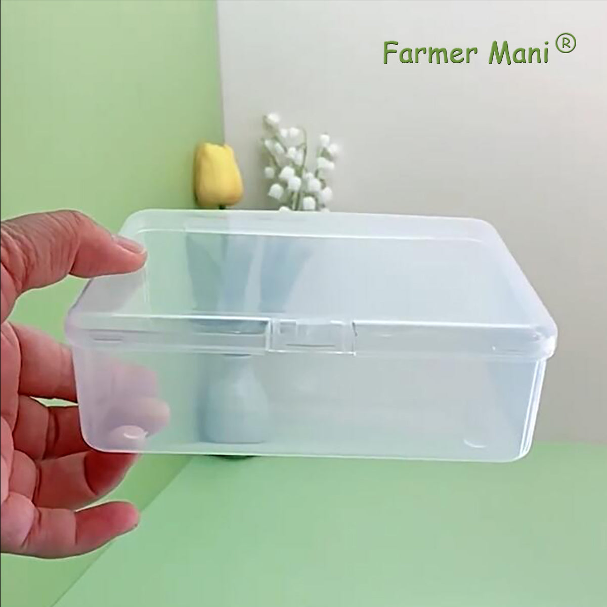 2 Pcs Small Plastic Storage Containers Box with Lid (5.51x4.02x1.89 inch)
