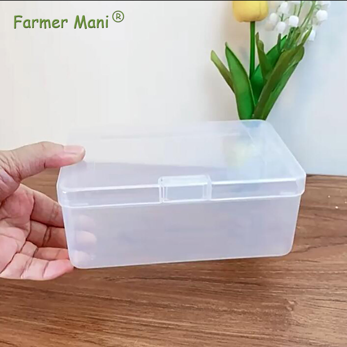 2 Pack Rectangle Plastic Clear Storage Containers Box (6.5 x 4.09 x 2.68 inch)