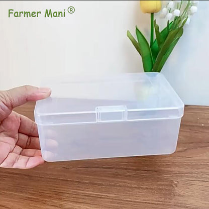2 Pack Rectangle Plastic Clear Storage Containers Box (6.5 x 4.09 x 2.68 inch)