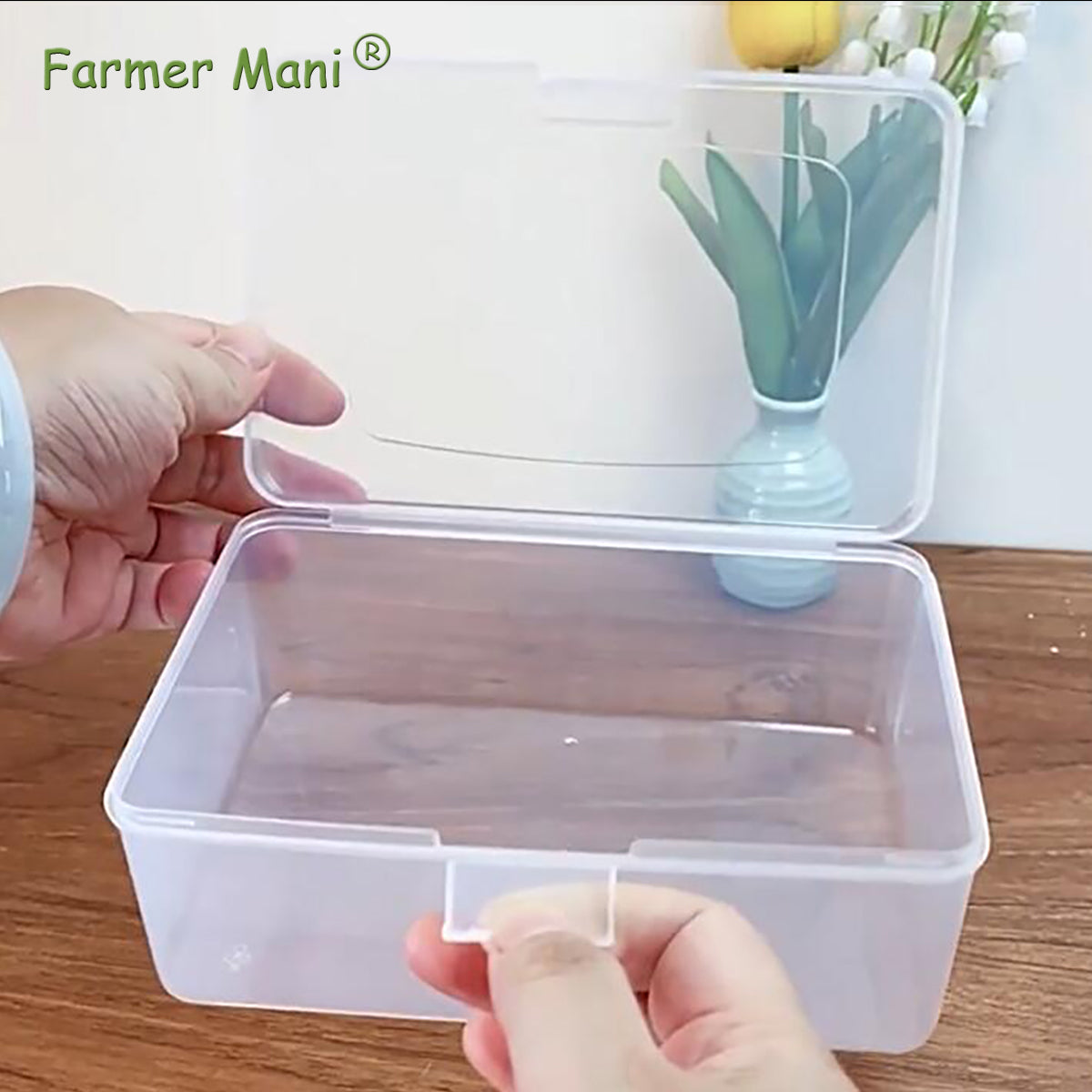 2 Pack Rectangle Plastic Clear Storage Containers Box (6.5 x 4.09 x 2.68 inch)