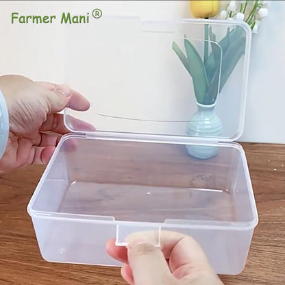 2 Pack Rectangle Plastic Clear Storage Containers Box (6.5 x 4.09 x 2.68 inch)