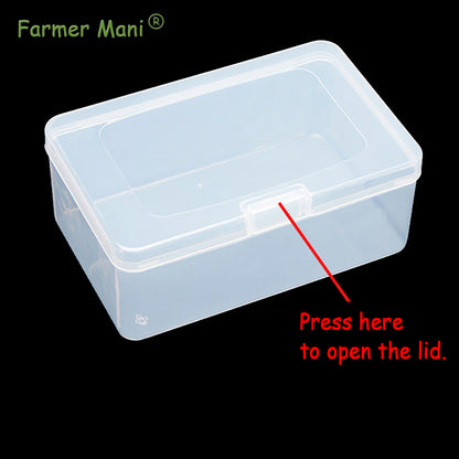 2 Pack Rectangle Plastic Clear Storage Containers Box (6.5 x 4.09 x 2.68 inch)