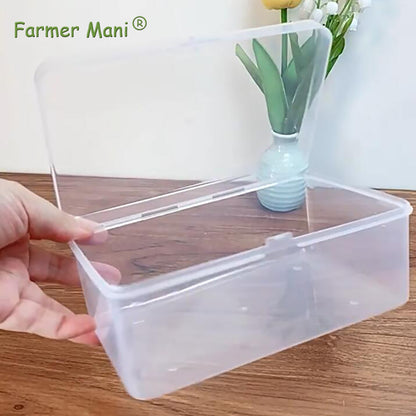 2 Packs Small Transparent Plastic Storage Case (6.69x4.06x2.76 in)
