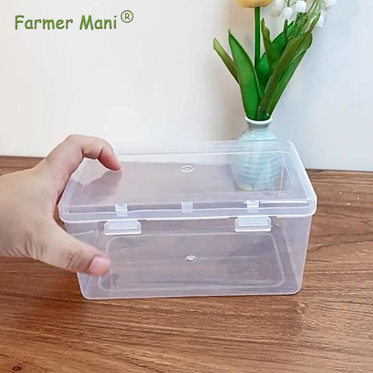 2 Pack Rectangular Clear Plastic Box Containers (6.77x3.78x3.67 Inches)
