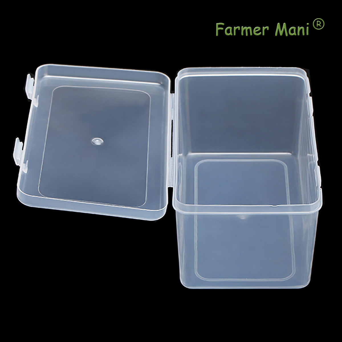 2 Pack Rectangular Clear Plastic Box Containers (6.77x3.78x3.67 Inches)