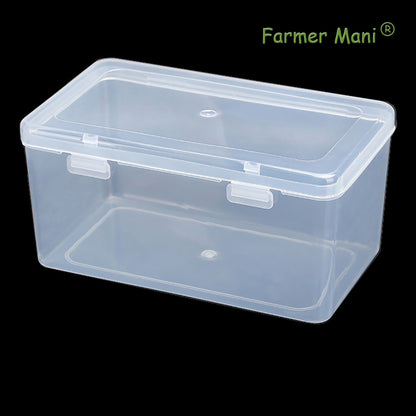 2 Pack Rectangular Clear Plastic Box Containers (6.77x3.78x3.67 Inches)