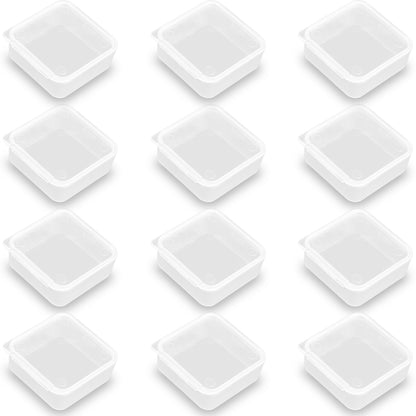 12 Pcs Square Bead Organizers with Lid (1.54 x 1.54 x 0.59 inch)