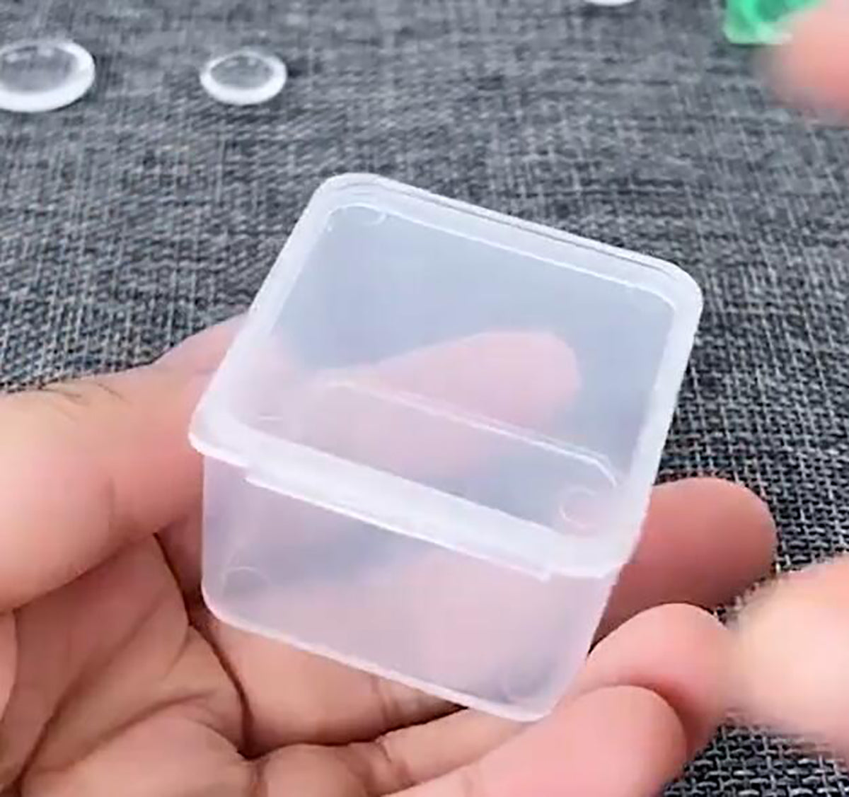 12 Pack Clear Square Craft Supply Case (1.58 x 1.58 x 1.1 Inch)