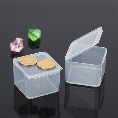 12 Pack Clear Square Craft Supply Case (1.58 x 1.58 x 1.1 Inch)