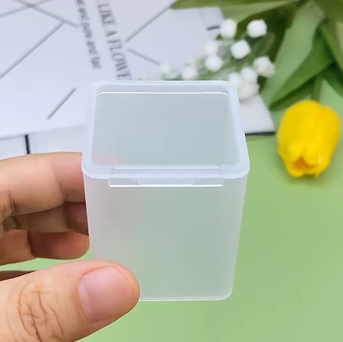 12 PCS Square Plastic Clear Storage Containers Box (1.58 x 1.58 x 1.85 Inch)