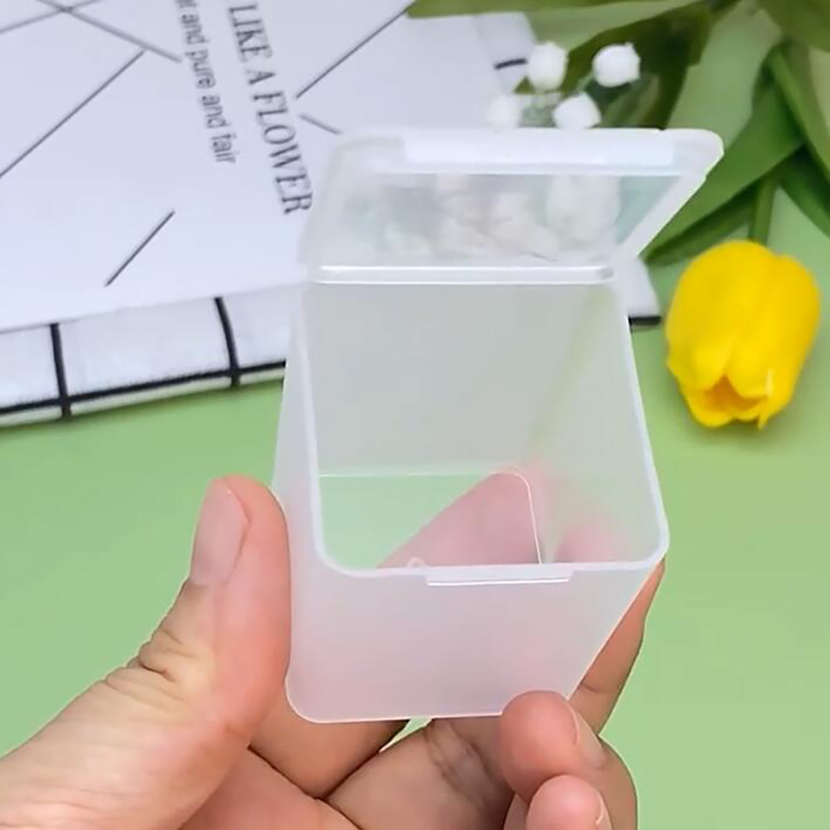 12 PCS Square Plastic Clear Storage Containers Box (1.58 x 1.58 x 1.85 Inch)
