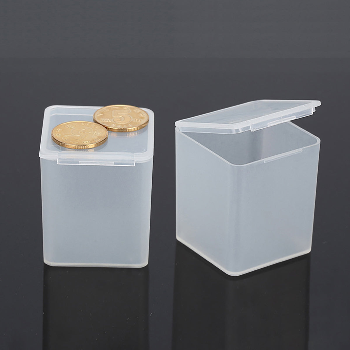 12 PCS Square Plastic Clear Storage Containers Box (1.58 x 1.58 x 1.85 Inch)