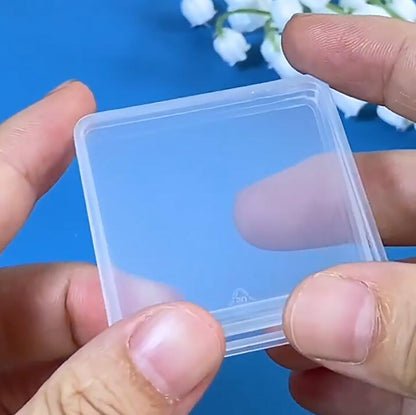 12 Pieces Square Clear Plastic Storage Containers (1.85 x 1.85 x 0.32 inch)