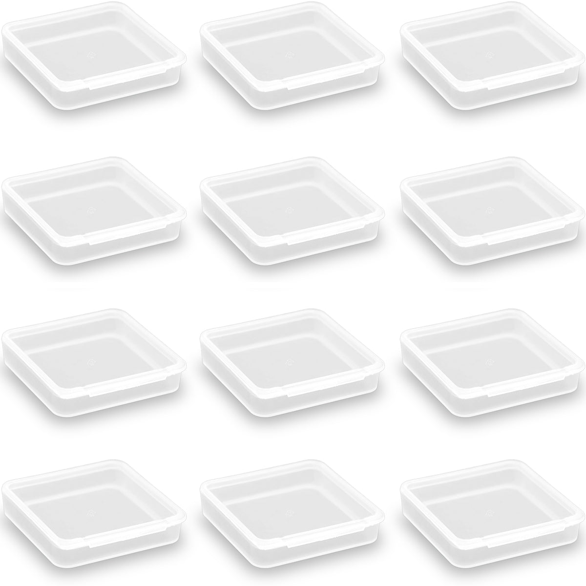 Square Clear Craft Supply Case (2.13 x 2.13 x 0.47 Inches)