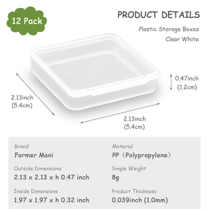 Square Clear Craft Supply Case (2.13 x 2.13 x 0.47 Inches)