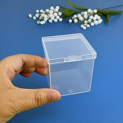 12 Pcs Square Clear Plastic Beads Storage Containers Box (2.05 x 2.05 x 2.28 Inch)