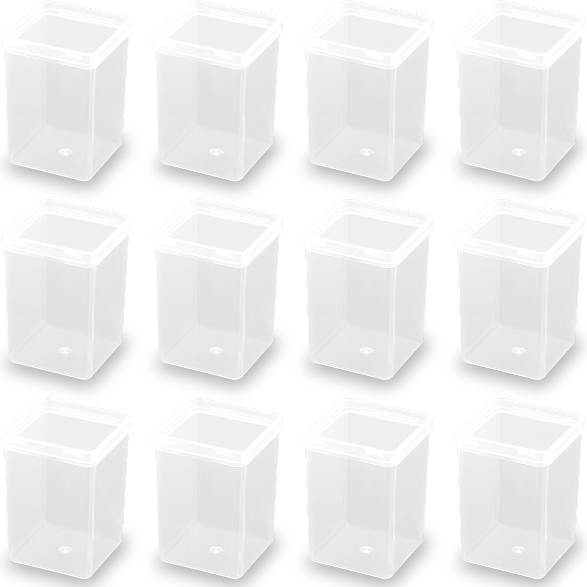 Square Clear Plastic Storage Containers (2.05 x 2.05 x 3.19 inch)