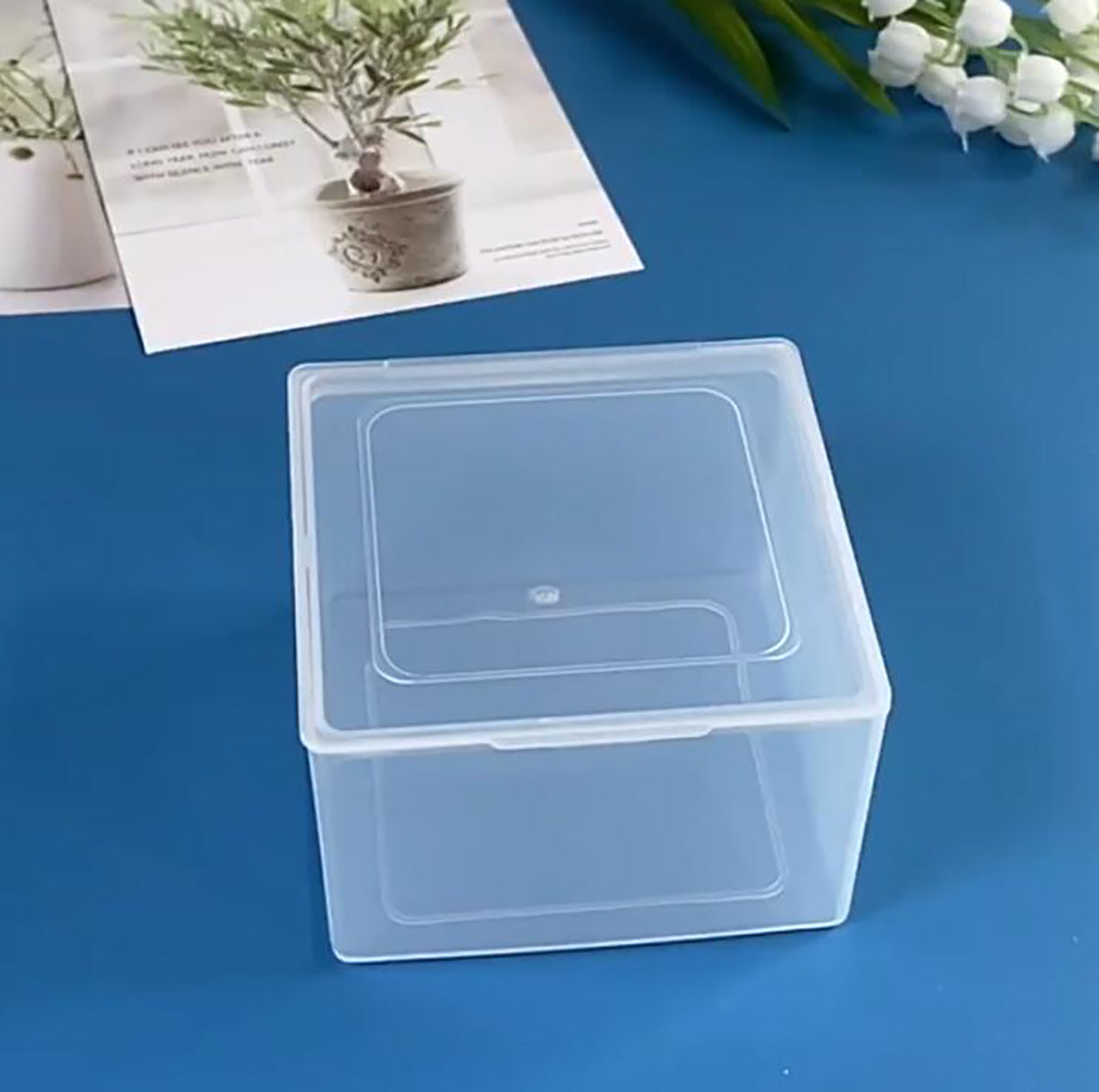 12Pcs Square Small Plastic Containers with Lid (3.15 x 3.15 x 2.01 inch)