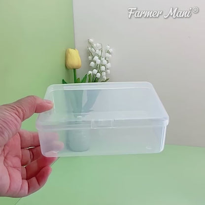 2 Pcs Small Plastic Storage Containers Box with Lid (5.51x4.02x1.89 inch)