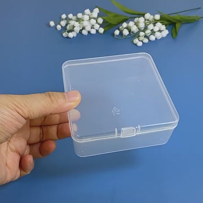 12 Pieces Square Empty Mini Clear Plastic Storage Containers