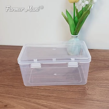 2 Pack Rectangular Clear Plastic Box Containers (6.77x3.78x3.67 Inches)