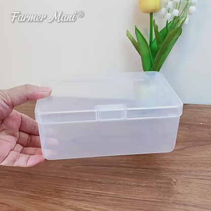 2 Pack Rectangle Plastic Clear Storage Containers Box (6.5 x 4.09 x 2.68 inch)