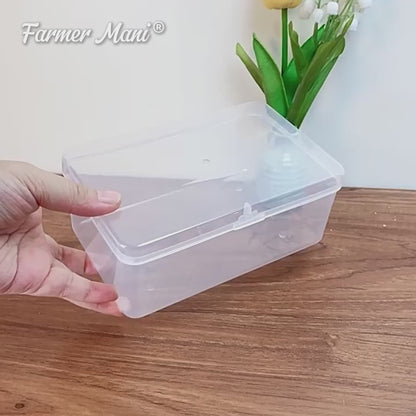 2 Packs Small Transparent Plastic Storage Case (6.69x4.06x2.76 in)