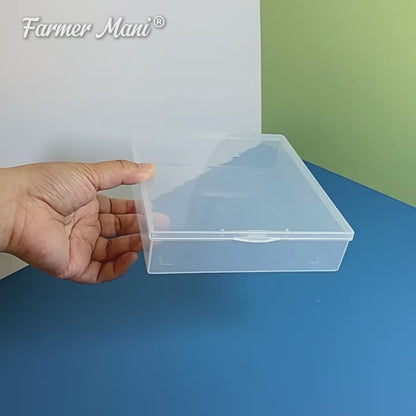 Clear Polypropylene Rectangle Beads Storage Containers Box (5.87 x 6.34 x 1.5 inch)