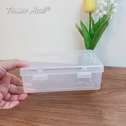 2 Pcs Rectangle Clear Plastic Beads Storage Containers Box (6.22x4.09x2.28inch)