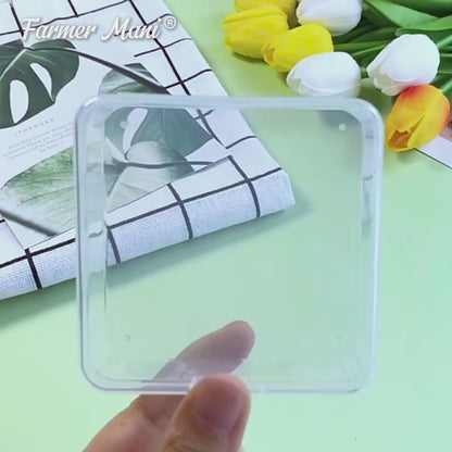 12Pack Plastic Storage Cases with Lid, 3.31 x 3.31 x 1.1 Inchs