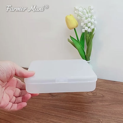 2 Pack Rectangular Clear Frosted Plastic Box Containers (6.18x5.32x1.5 Inches)