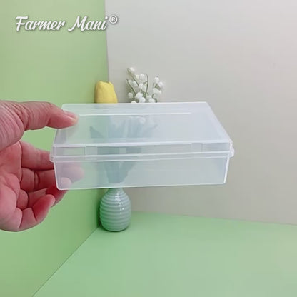 2 Pack Rectangular Clear Small Plastic Storage Containers Box 5.24x3.31x1.58 Inches