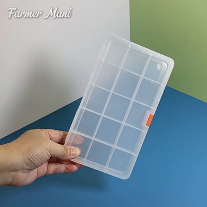2 Pack Clear Plastic Divided Storage Case (15 Girds)