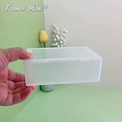 2 Pieces Rectangle Small Plastic Box Containers (5.2 x 3.86 x 1.69 inches)