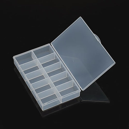 2 PCS Transparent Beads Storage Containers Box, Plastic Bead Organizers (10 Girds)